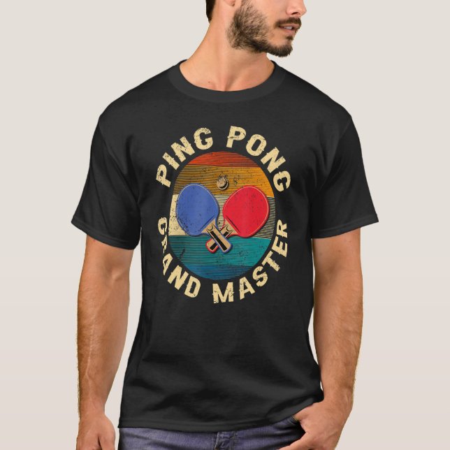Retro Gekreuzte Ping Pong Schläger Ping Pong Grand T-Shirt (Front)