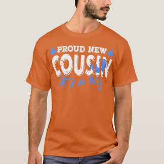 Retro Gender Reveal Proud New Cousin It's A Boy  T-Shirt