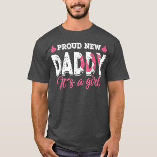 Retro Gender Reveal Proud New Daddy It's A Girl T-Shirt