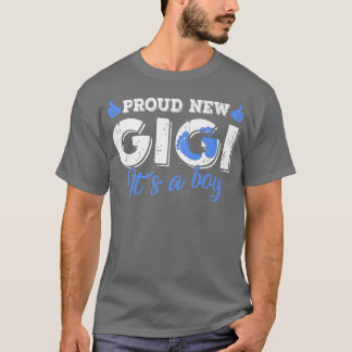 Retro Gender Reveal Proud New Gigi It's A Boy  T-Shirt