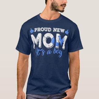 Retro Gender Reveal Proud New Mum It's A Boy  T-Shirt