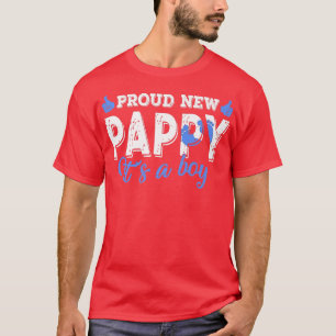 Retro Gender Reveal Proud New Pappy It's A Boy T-Shirt