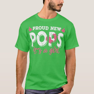 Retro Gender Reveal Proud New Pops It's A Girl T-Shirt