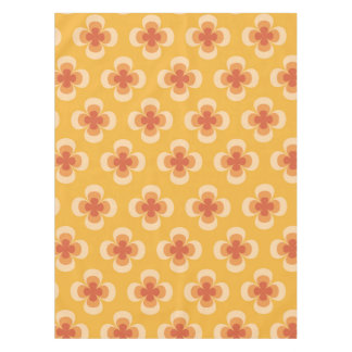 Retro Geo 70s Groovy Florals on Amber Tablecloth