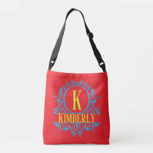 "Retro Geo Pattern" Customisable Monogram Crossbody Bag