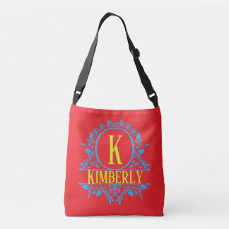 "Retro Geo Pattern" Customisable Monogram Crossbody Bag