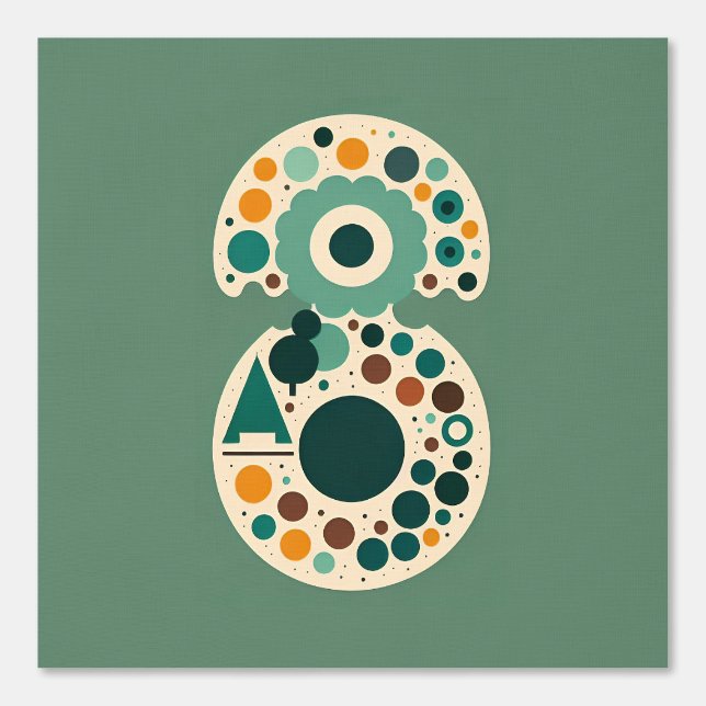 Retro Geometric Abstract Circles Design Wallpaper (Front)