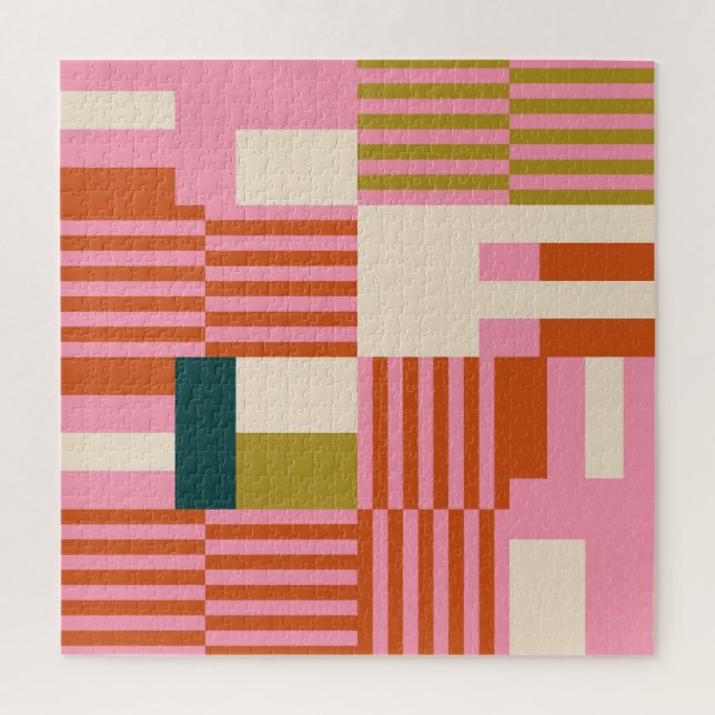 Retro Geometric Abstract Mosaic Jigsaw Puzzle (Vertical)