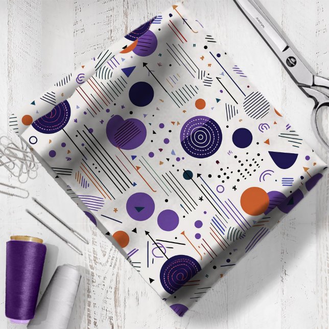 Retro Geometric Abstract Pat3 Purple Orange ID1067 Fabric (Creator Uploaded)