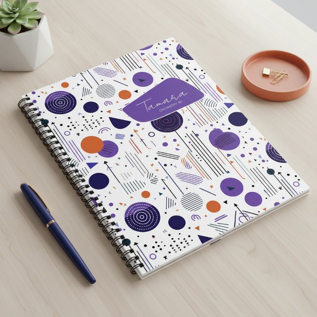 Retro Geometric Abstract Pat3 Purple Orange ID1067 Notebook (Creator Uploaded)