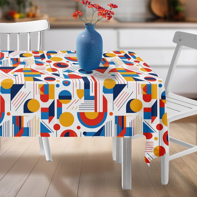 Retro Geometric Abstract Pat#11 Navy Gold ID1067 Tablecloth (Creator Uploaded)