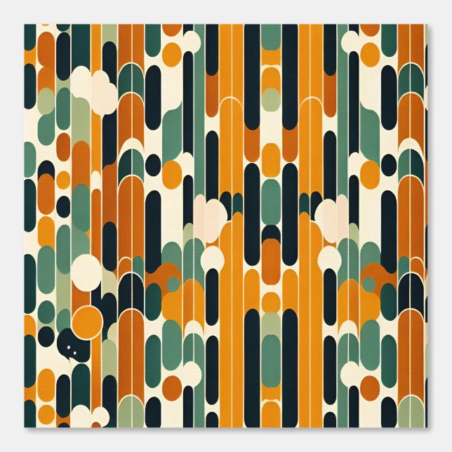 Retro Geometric Abstract Pattern Art Wallpaper (Front)