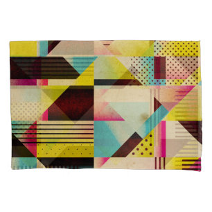 Retro Geometric: Abstract Pattern Background Pillowcase