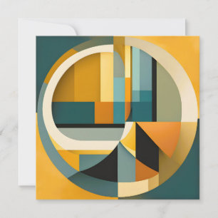 Retro Geometric Abstraction Circles and Rectangles Holiday Card