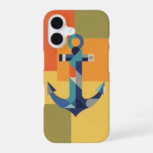 Retro Geometric Anchor iPhone 16 Case