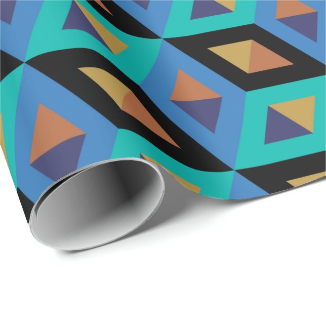 Retro Geometric Artistic Abstract Pattern #34 Wrapping Paper (Roll Corner)