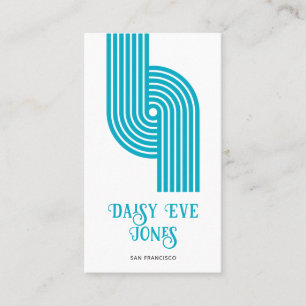 Retro Geometric Blue Mod Business Card