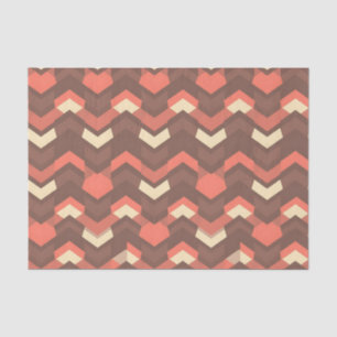 Retro Geometric Chevron Pattern Mid-Century Modern Tissue Paper