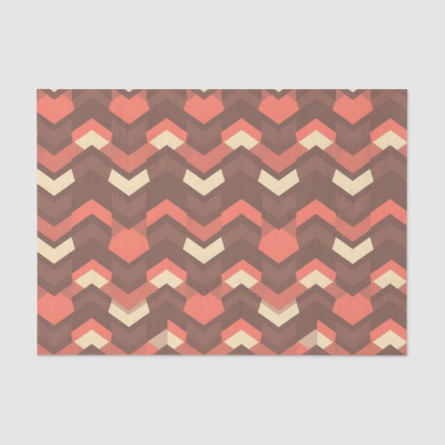 Retro Geometric Chevron Pattern Mid-Century Modern Tissue Paper (Front)