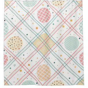 Retro Geometric Circle Mid-Century Abstract (2) Shower Curtain