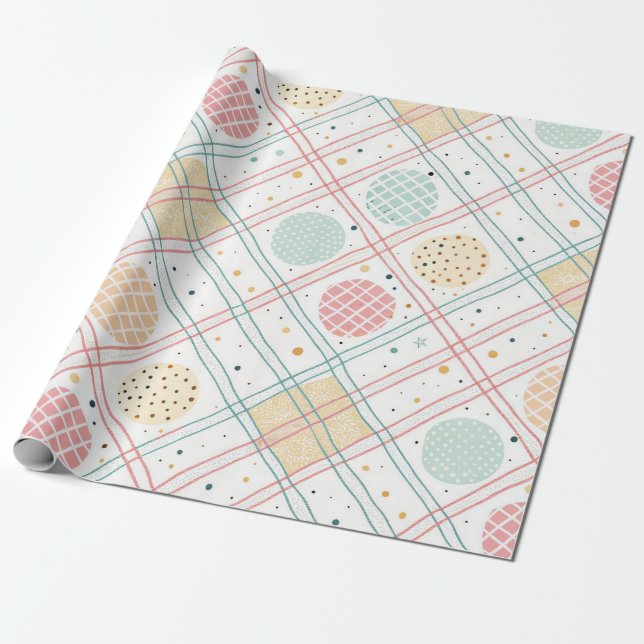 Retro Geometric Circle | Mid-Century Abstract (2) Wrapping Paper (Unrolled)