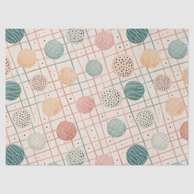 Retro Geometric Circle | Mid-Century Abstract (3) Tissue Paper (Front)
