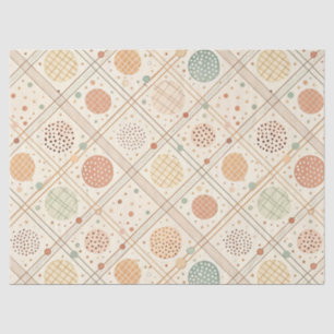 Retro Geometric Circle Mid-Century Abstract Tissue Paper