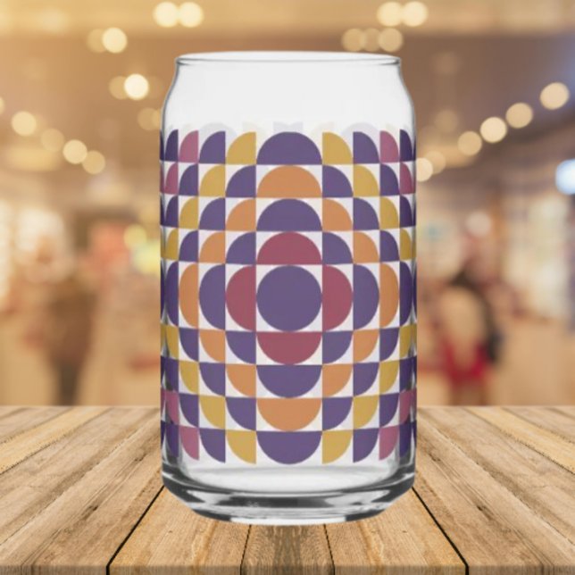 Retro Geometric Circles Can Glass | Mid-Century (Creator Uploaded)