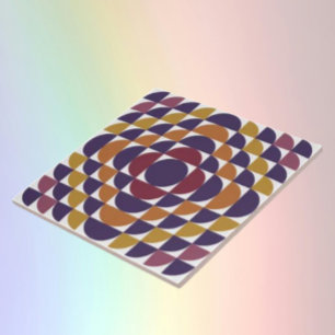 Retro Geometric Circles Ceramic Tile Modern Art