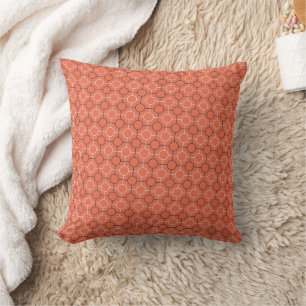 Retro Geometric Circles Grid Pattern Art Cushion
