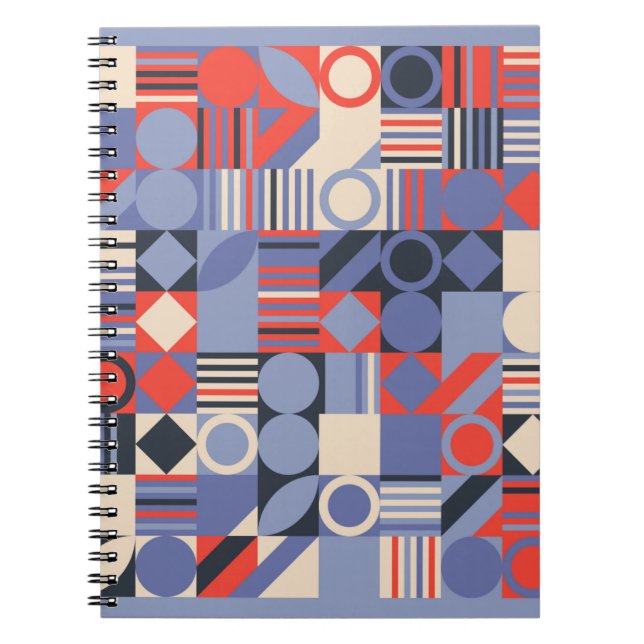 Retro geometric covers set. Bauhaus retro design c Notebook (Front)