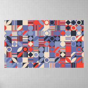 Retro geometric covers set. Bauhaus retro design c Poster