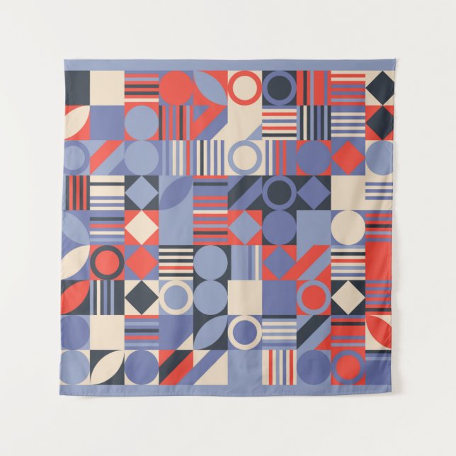 Retro geometric covers set. Bauhaus retro design c Tapestry (Front)