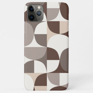 Retro Geometric Curves Pattern - Terra Brown Case-Mate iPhone Case