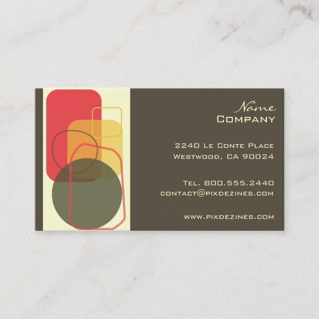 Retro Geometric Design/DIY background colour! Business Card (Front)