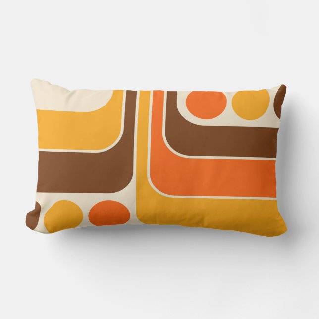 Retro Geometric Design Throw Pillow (Front)