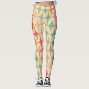 Retro Geometric: Diagonal Vintage Pattern. Leggings
