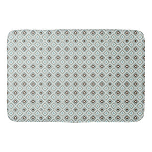 Retro Geometric Diamond Pattern Bath Mat