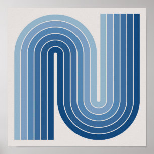 Retro Geometric Double Arch Design Poster