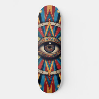 Retro Geometric Evil Eye Skateboard