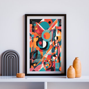 Retro Geometric Explosion Poster