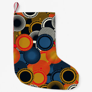 Retro Geometric: Golden Circles Harmony Small Christmas Stocking