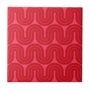 Retro Geometric Gradient Wave Design Tile