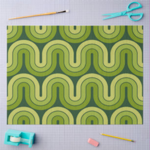 Retro Geometric Gradient Wave Design Tissue Paper