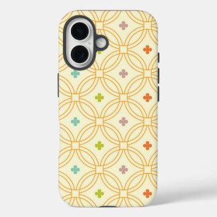 Retro Geometric Interlocking Circle Pattern iPhone 16 Case