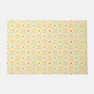 Retro Geometric Interlocking Circle Pattern Doormat