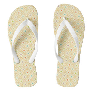Retro Geometric Interlocking Circle Pattern Jandals