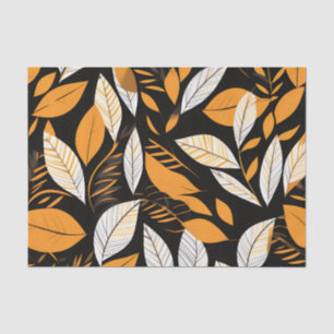 Retro Geometric Leaves on Bold Background Tissue Paper