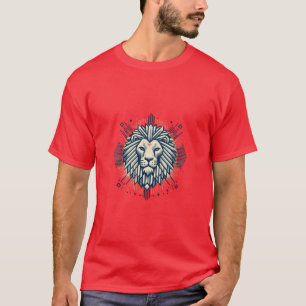 Retro Geometric Lion T-Shirt Designs