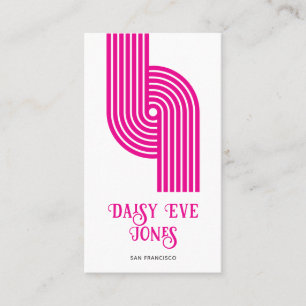Retro Geometric Magenta Mod Business Card
